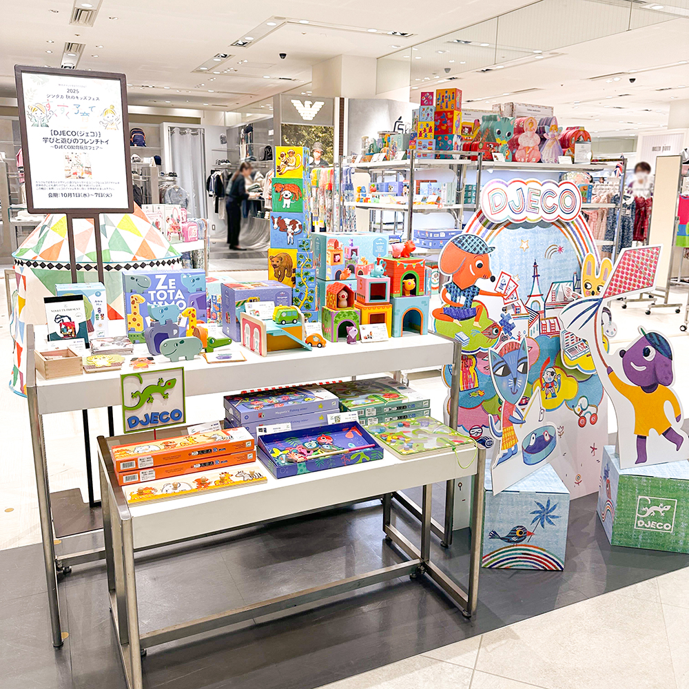 新宿高島屋で開催されているジェコのポップアップショップの様子です。